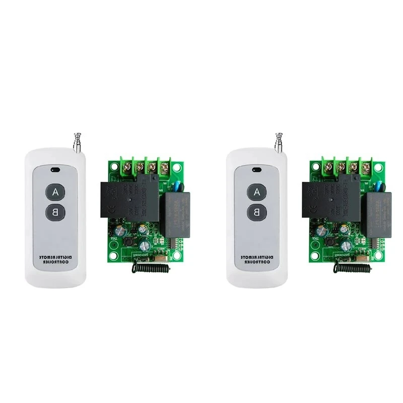 【Shop Now】2X 433Mhz Universal Wireless Remote Control Switch AC220V Relay Module And 1000M Transmitter For Light/Garage