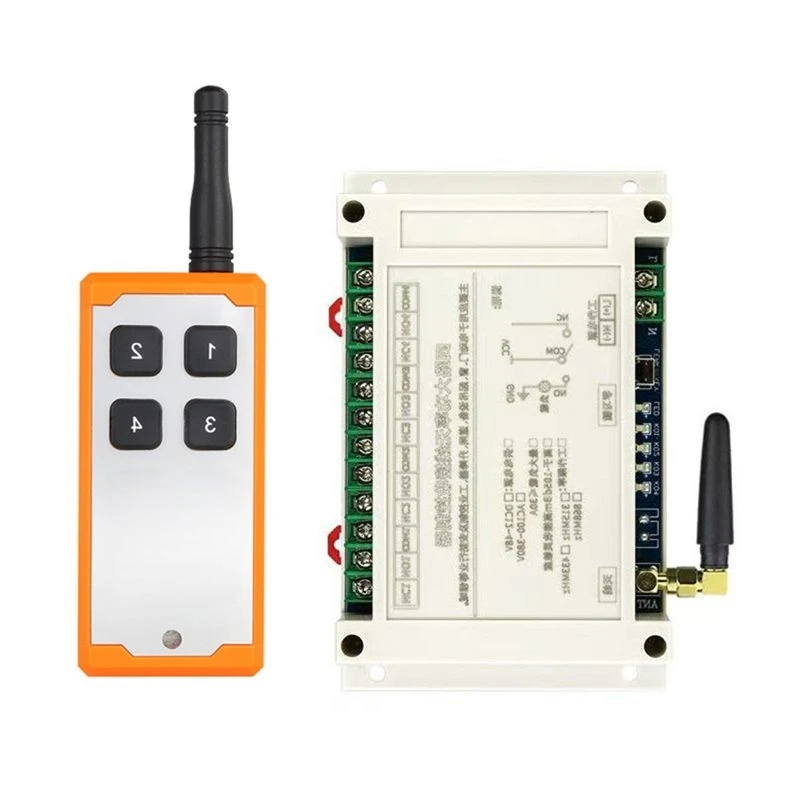 3CGRO-DC12-48V 4CH Remote Control Switch 30A Garage Door Switch Relay Lifting Equipment Controller With Transmitter 433MHZ