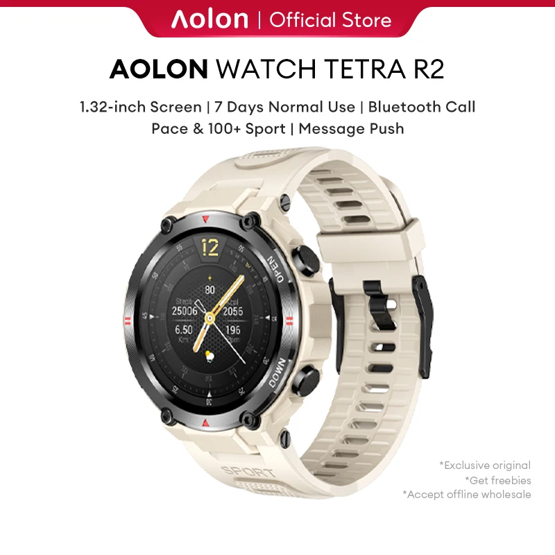 

Aolon Tetra R2 Smart Watch Bluetooth Call 1.32-Inch IPS HD 24h Heart RateHealth Management SmartWatch Long Battery Life Sports