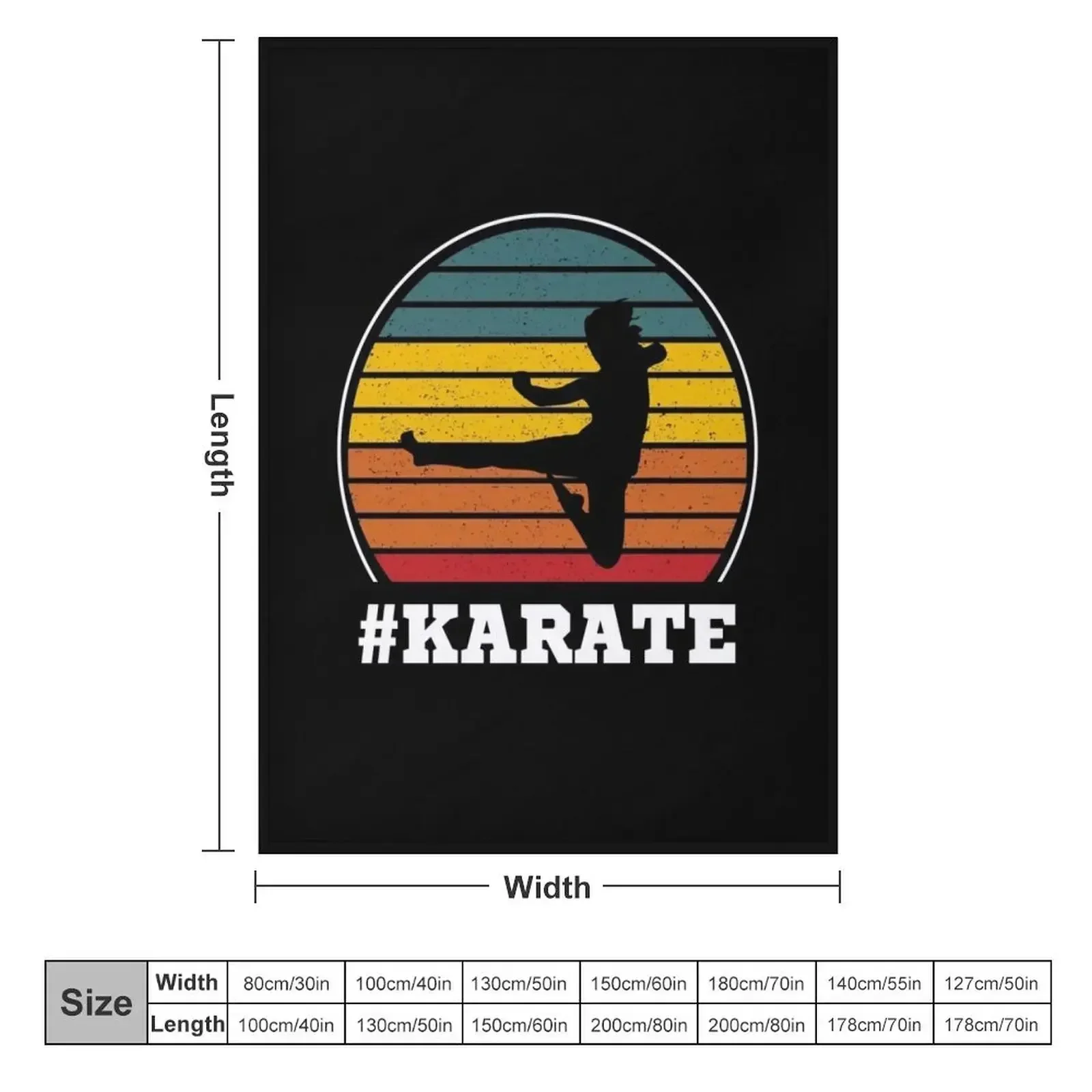 Karate Retro Style Throw Blanket Luxury Designer funny gift Single for winter Extra Large Throw Beautifuls Blankets