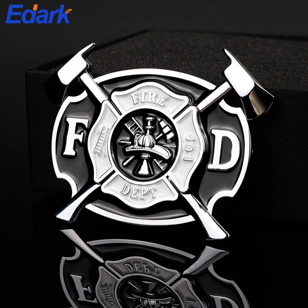 1 Piece Fire Station Firefighter Metal Car Logo FIRE DEPT Car Sticker Logo Modified Body Sticker Tail Mark Scratch Decoration