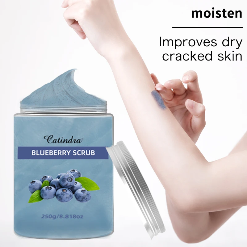 Catindra Blueberry Body Scrub Cleansing Exfoliator Removes Dark Spots Melanin Moisturizing Skin Care Exfoliating Scrubs