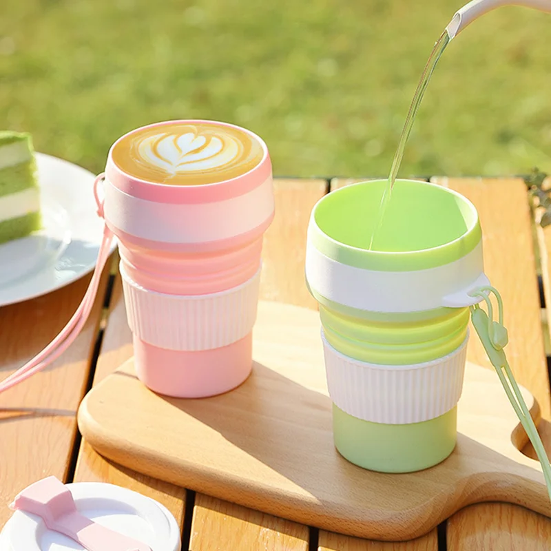 折りたたみ式シリコン製トラベルカップ、蓋とストラップ付きの再 - Collapsible Water Bottle のレビューと価格