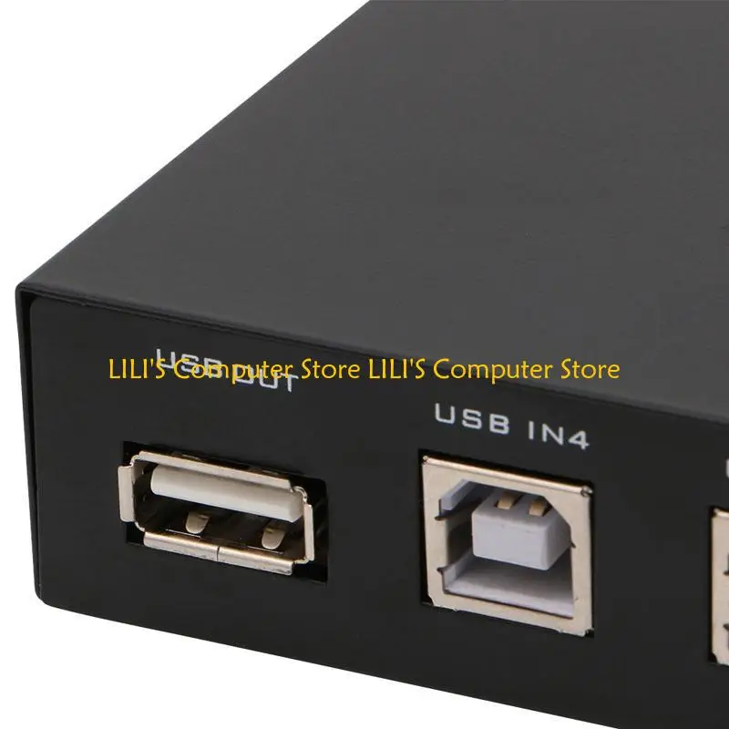 A52B USB Printer Sharing Device 4 in1 Out Printer Sharing Switch Manual KVM Converter