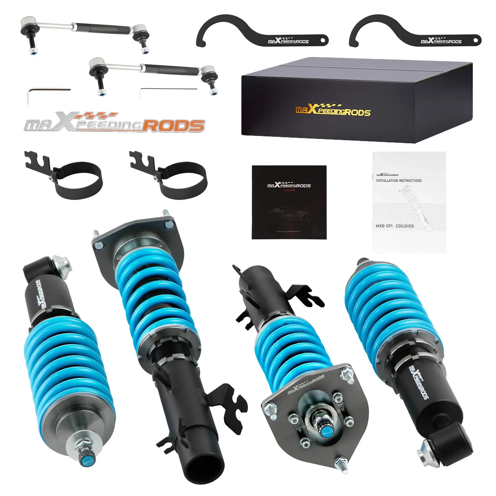 MaXpeedingrods Gewindefahrwerk 24-Wege-Dämpfersatz für Mini Clubman R55 Cooper D 2007–2014