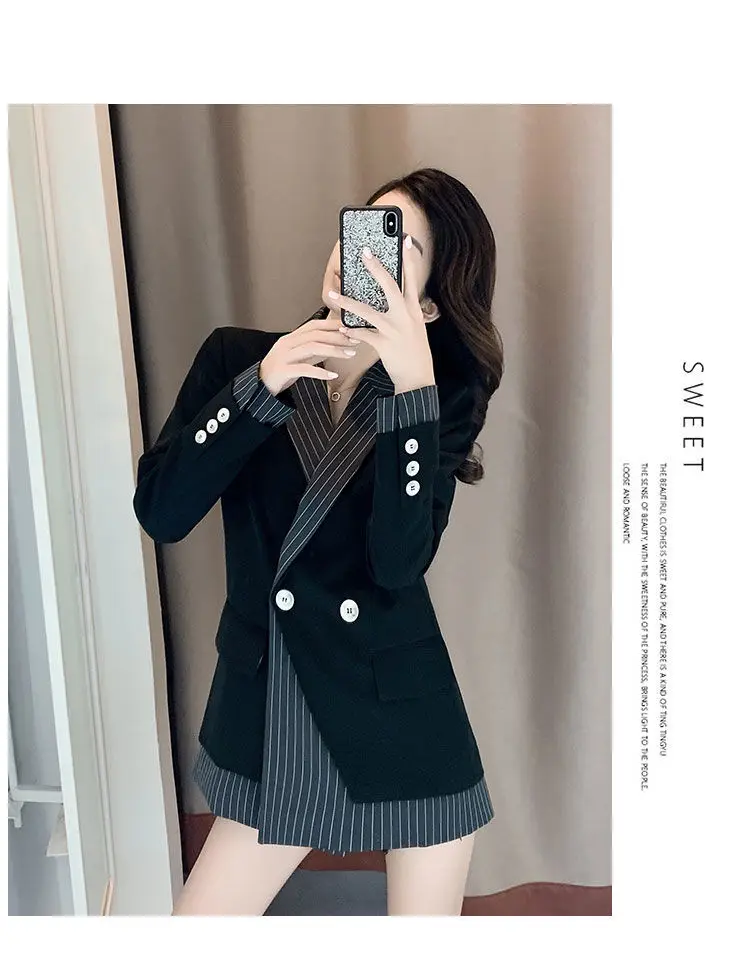 Blazer Mujer Cappotto da donna Welt Wrap-Around Fila Colletto con cerniera Extra-lungo Modello diviso Pieghe Minimalismo Spalle Ropa dorate
