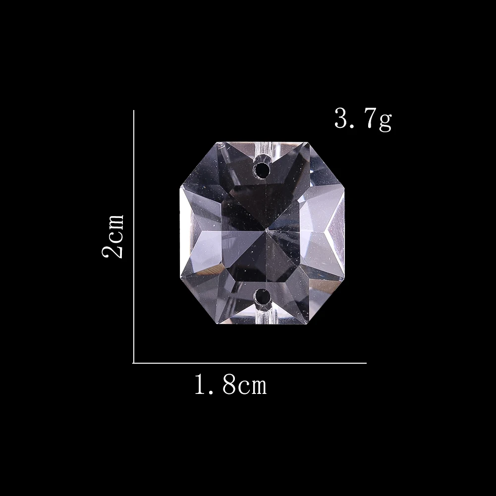 White Crystal Eight-corner Diamond Beads Original Stone Cut Chandelier Parts Pendant Accessories Desktop Ornaments