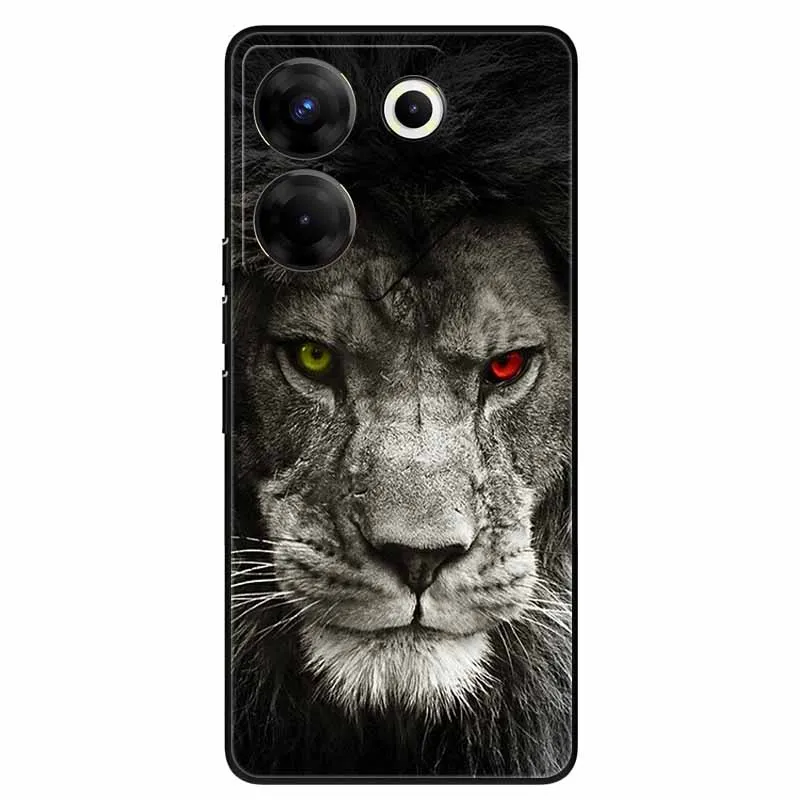 For Camon 20 Pro 4G 5G Case Soft Silicone Cool Wolf TPU Phone Cases for Tecno Camon20 Premier Cover Camon 20Pro Shockproof Shell