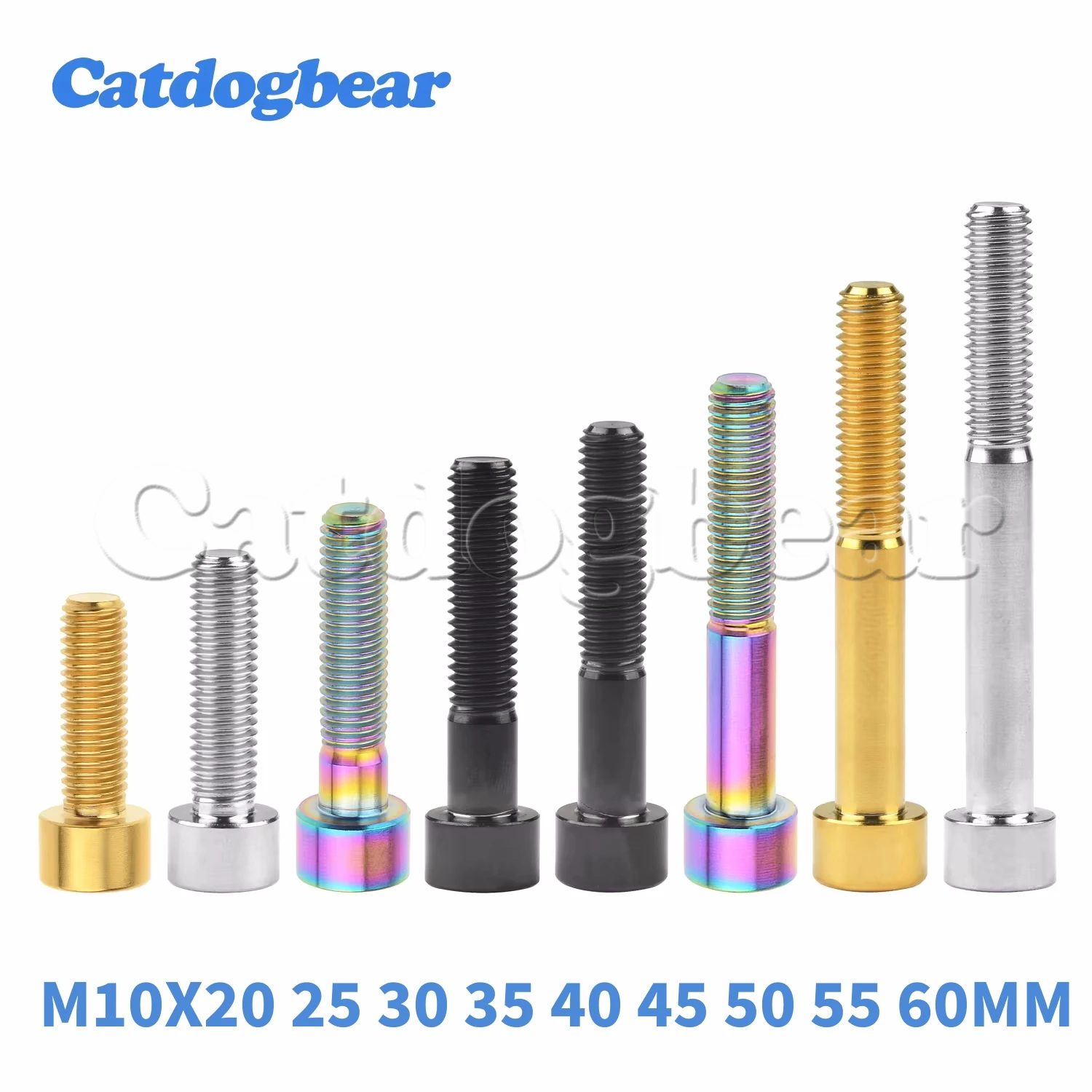 Catdogbear Titanium Bolt M10x20 25 30 35 40 45 50 55 60mm Square Head Hexagon Socket Screw For Motorcycle Modification