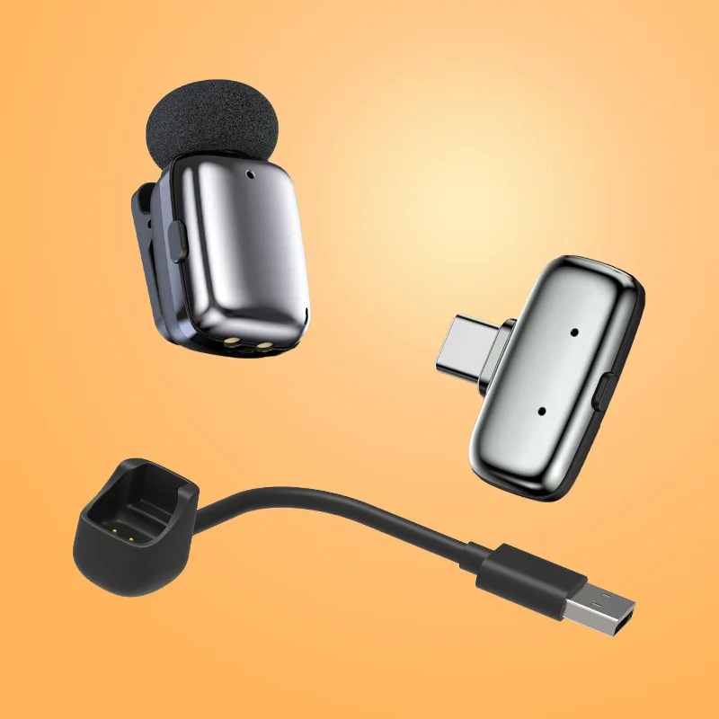 ميكروفون لاسلكي Lavalier ستيريو 2.4G ميكروفون خارجي مزود بخاصية إلغاء الضوضاء للهواتف الذكية وبث مباشر ومقابلة صغيرة #1