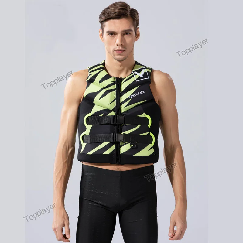 Life Jacket Adult Neoprene Buoyancy Surf Vest Water Sports Kayak Motorboat Drifting Vest Rescue Lifeguard Professional Life Vest