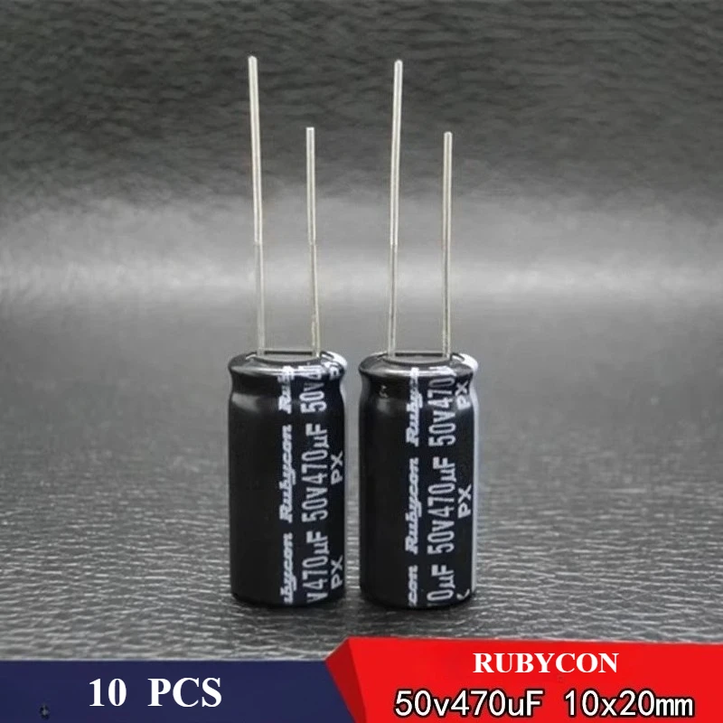 (10pcs) RUBYCON  50v470uF  through hole  Fixed Capacitorv PX 10*20mm 470uf50V Aluminum Electrolytic Capacitor