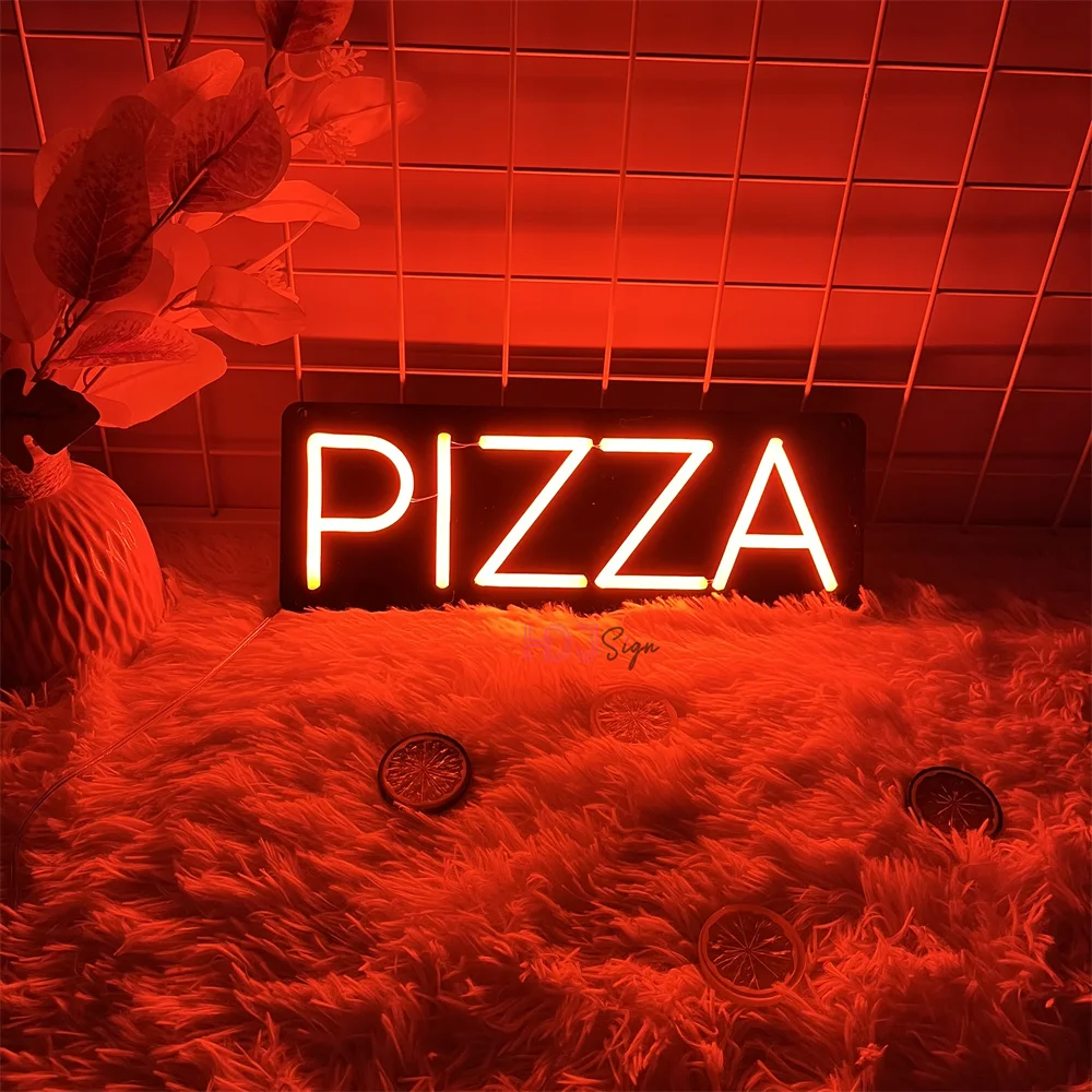 Pizza LED Neon Sign Food LED Light Signs Pizza Restaurant Shop Decoration Neon Lignts Lamps Wall Room Decor