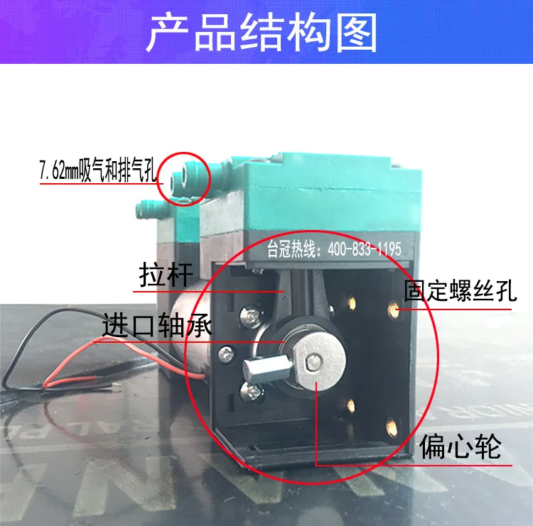 Small DC Vacuum Pump 12V24V220V Negative Pressure Pump Pumping Dual-purpose Double-head Miniature Diaphragm Air Pump