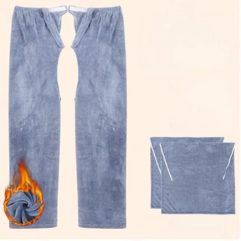 Autumn Winter Gift Coral Fleece Warm Pants Adult Baby Open Crotch Pants ABDL Plus Size Comfortable Soft Incontinence Trousers