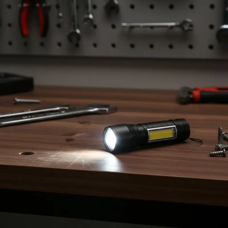 Durable Mini Super Bright LED Flashlight with COB Side Light USB Rechargeable Zoomable Torch for Outdoor Survival Kit