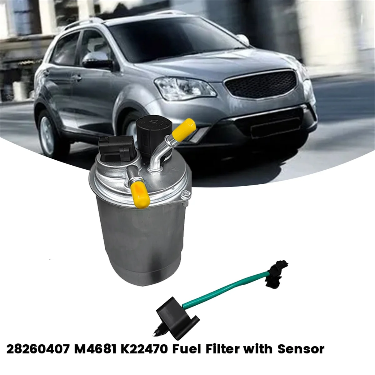 Imagem -03 - Filtro de Combustível Diesel com Sensor Ssangyong Actyon Sports Korando Rexton Rodius Kyron 20102014 M4681 K22470 28260407