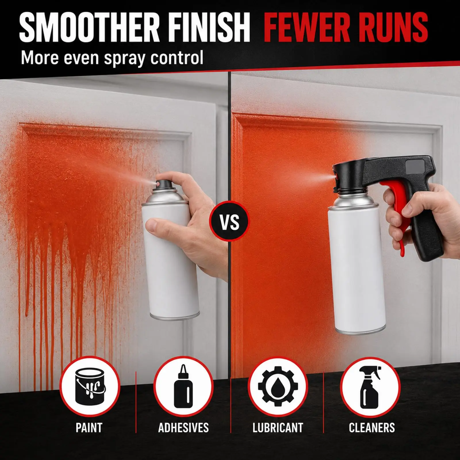 Plastic Portable Spray Paint Handle Universal Reusable Self Spraying Hand Spray Gun Adaptors Cars Maintenance Care Tools