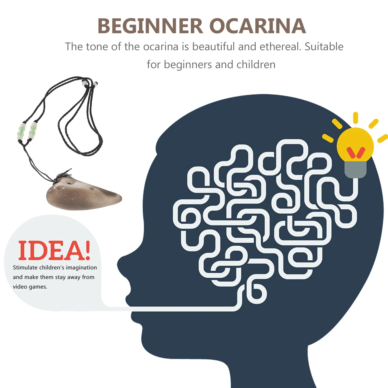 

Portable 6 Hole Dolomite Ocarina Mini Music Instrument Easy to Carry Beginner Kids Gift 6 Hole Ocarina Music Instrument