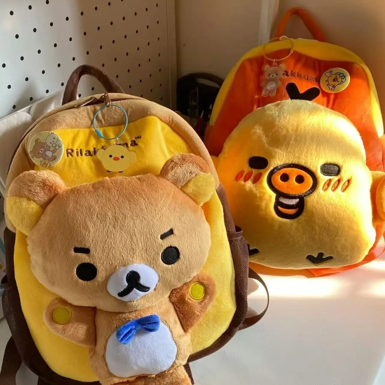Easy Bear Cartoon Student Dual-Shoulder Bag - Super Cute Fur-Retaining Character, Large Capacity, Cute and Sweet Backpack