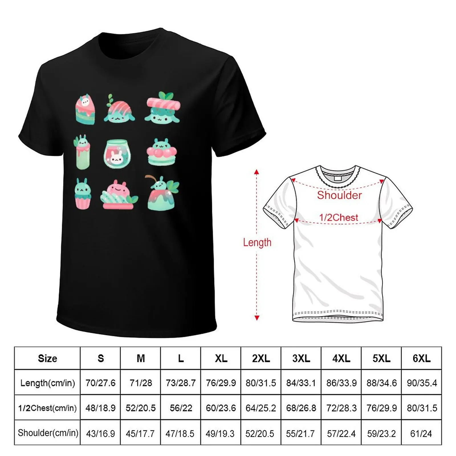 Choco Mint Rabbit T-Shirt Simple Casual Short Sleeve Cotton T-Shirt
