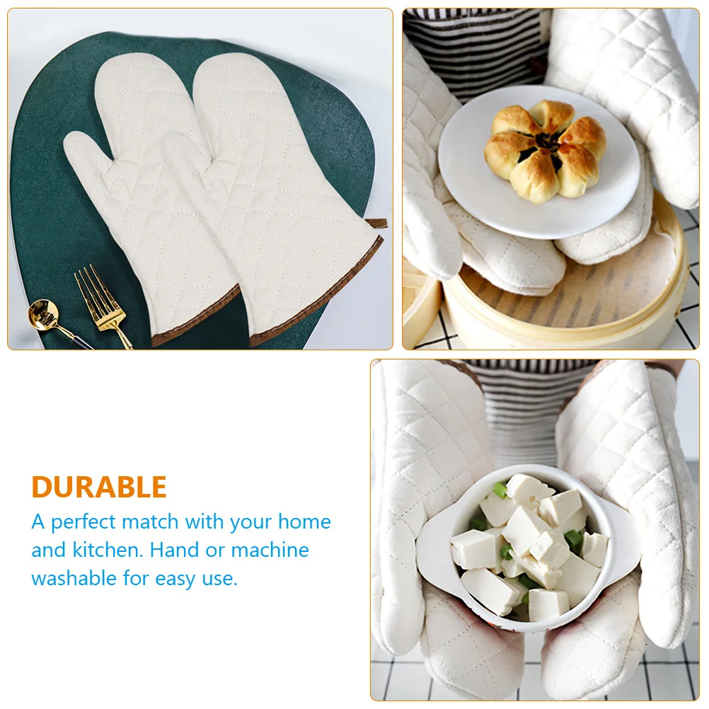 

Insulation Gloves Premium Material Heat Insulated Kitchen Essentials Oven Cooking Mittens Bakery Baking Cotton Stove