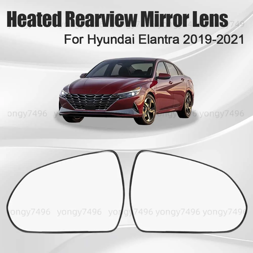 

Car Wide Angle Heated Rearview Mirror Lens For Hyundai Elantra 2019 2020 2021 Cars Accessories Replace Mirrored Glass