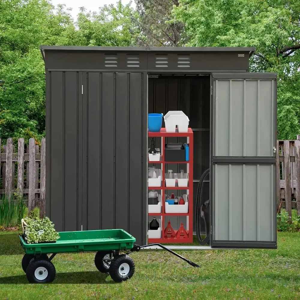 5' x 3' Outdoor Metal Storage Shed with Lockable Door, Air Vents, and Slope Roof for Garden, Patio, and Lawn