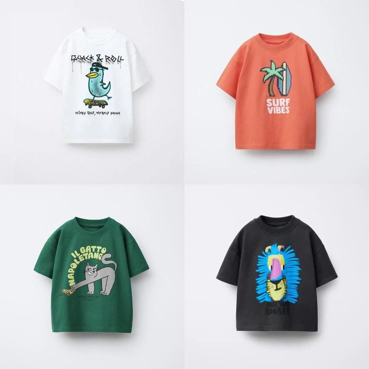 Print Tshirts Summer Children's Clothes Tops 2025 New Fashion Loose Boys Short Sleeve Tees Crew Neck Casual Kids T-shirt 1-7 Age
