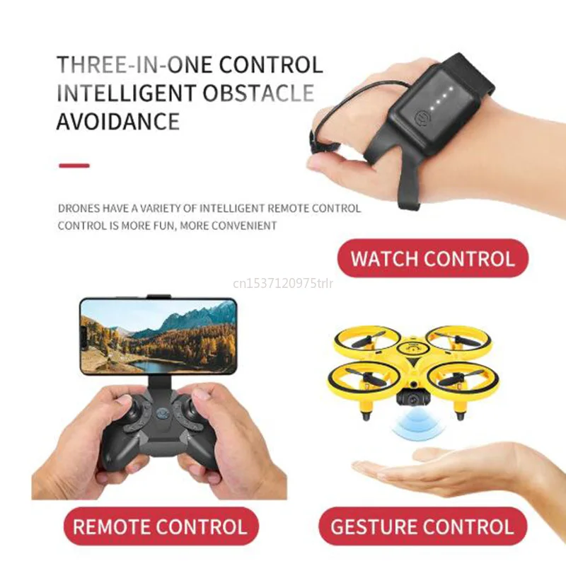 Mini Watch RC UFO Rrone Gesture Sensing Quadcopter Interactive Induction Helicopter Aircraft Altitude Hold Drone Toys for Boys