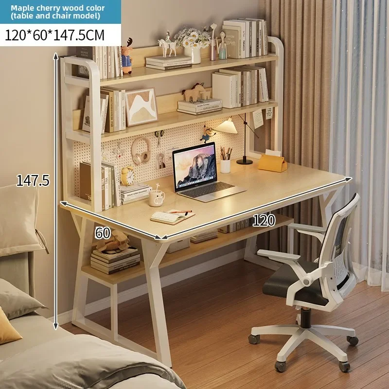Multi-functional Computer desk desktop desk bookshelf integrated writing desk household small apartment simple hole board desk