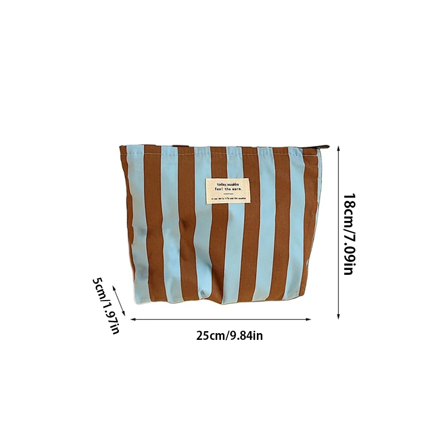 Vertical Stripe Cosmetic Bag Women's Cosmetic Bag Small Bag Storage Makeup Case Travelling Bags For Ladies Pencil Storage Bag image 6