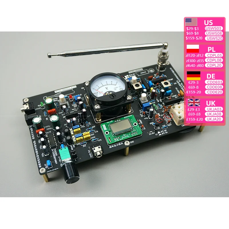 Nvarcher TA7358 FM Stereo Integrated Radio Circuit Board 88~108MHz Assembly Kit Discrete Parts High Sensitivity