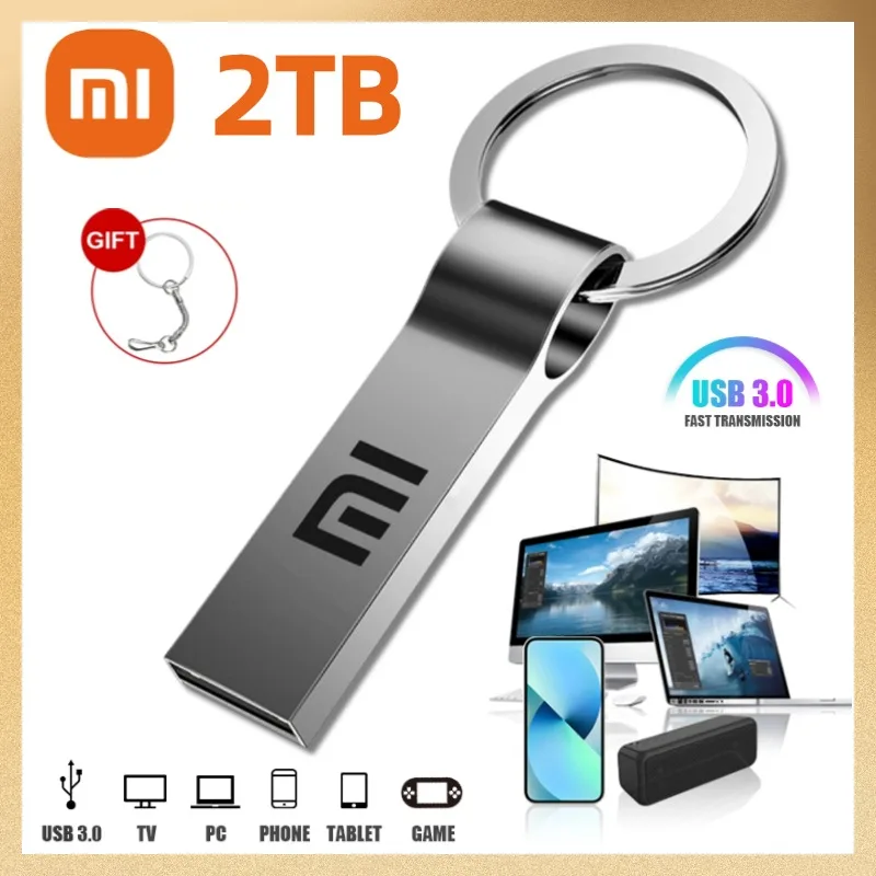 Xiaomi-Pendrive USB 3,0 resistente al agua, 2TB, 1TB, Cle, Flash Drive USB de alta velocidad, accesorios de ordenador para Ps4/ps5