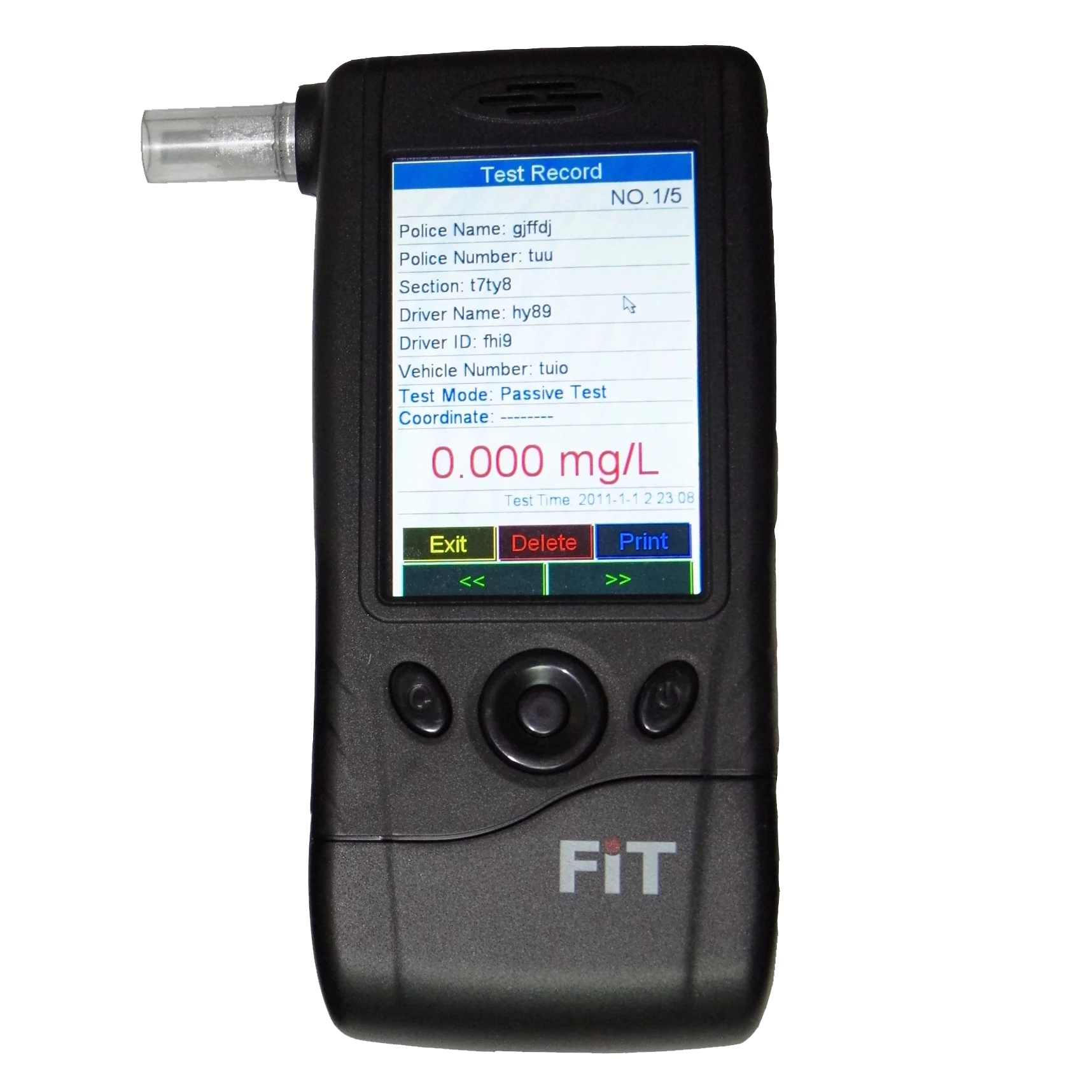 Professional  Fuel Cell alcohol Tester FiT333-T ips touch panel breathalyzer with BT printer option