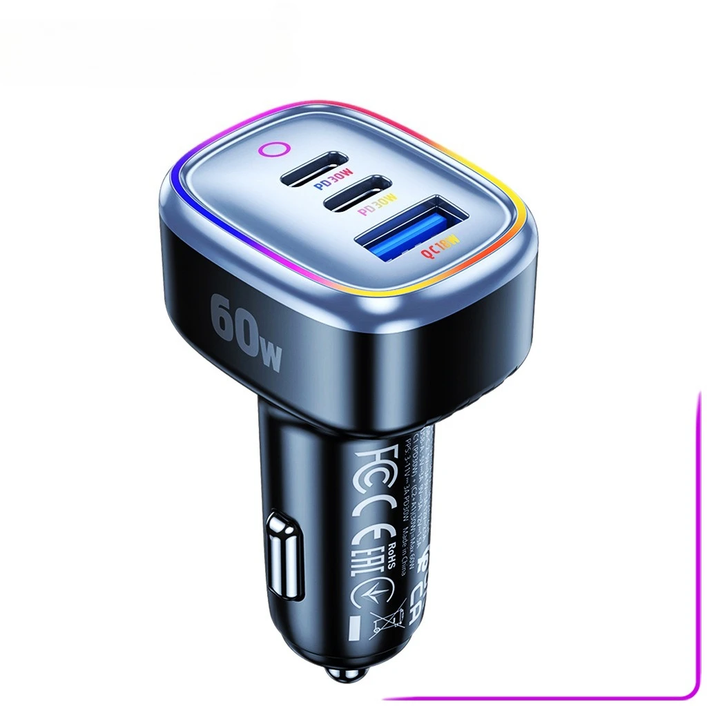 

July 2024 New Dual-port PD30W Plus Single-port QC18W Car Charger Car Cigarette Lighter Fast Charging C08