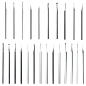 24 Stuks 3/32Inch Schacht Burr Sets, Inclusief Bal Burs, Stenen Zetten Bits, Ronde Cup Braam, 90 ° Hart Burs En Bud Bur Kits