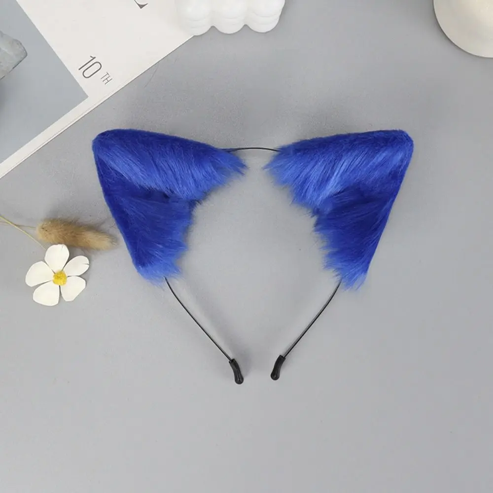 Gothic Plush Fox Cat Ears Cute Lolita Halloween Party Hair Band Artificial Animal Ears Headwear Cosplay Hair Accessories