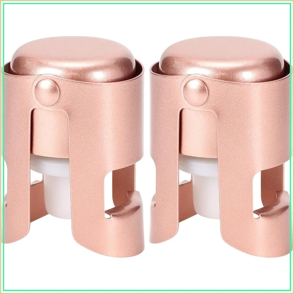 

Stainless Steel Champagne Stoppers, Leak Proof Reusable Bottle Sealer for Sparkling Wine, 2 Pack