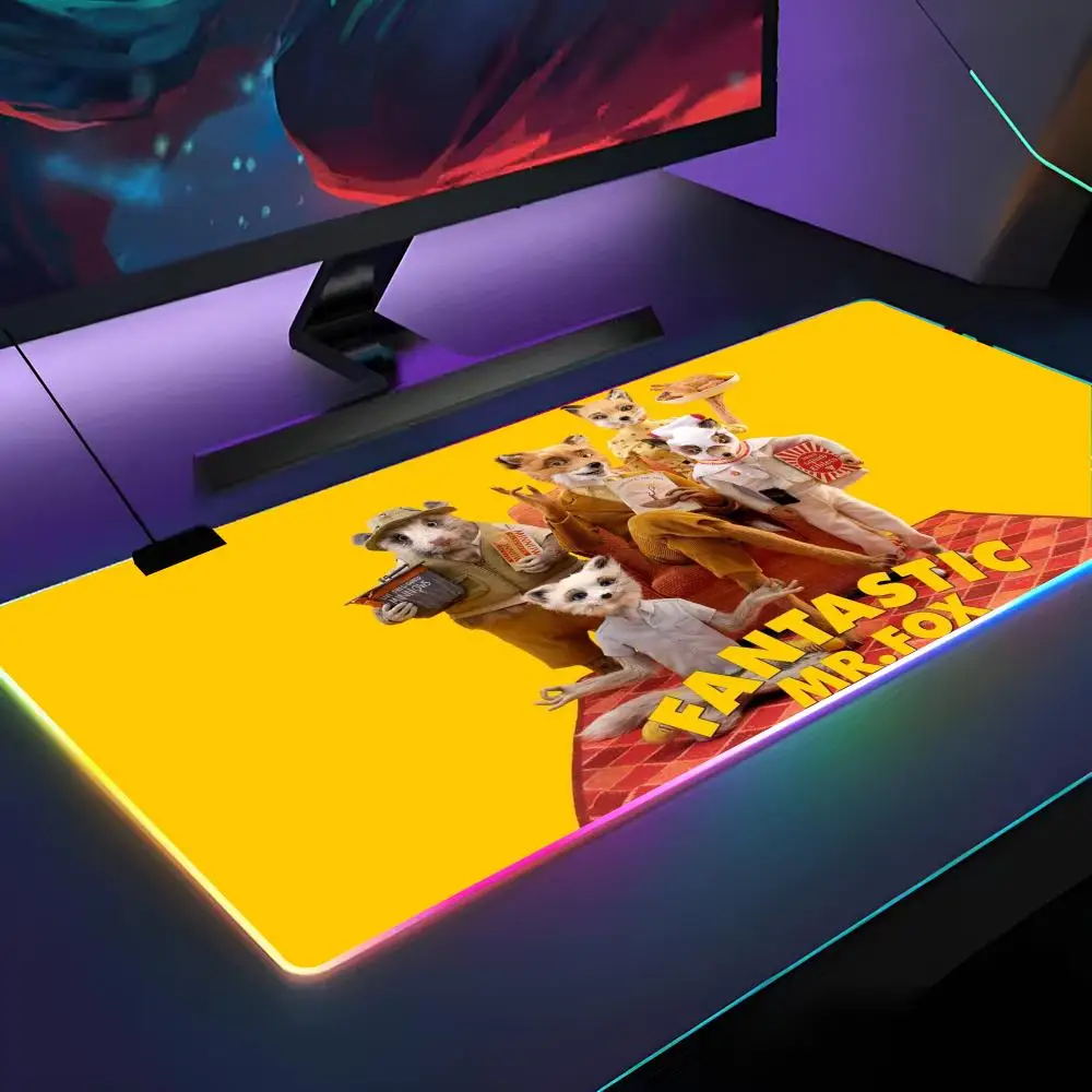 

F-Fantastic Mr F-Fox коврик для мыши RGB с подсветкой коврик для мыши коврик для ноутбука коврик для мыши ноутбук геймер компьютерный стол игровые аксессуары