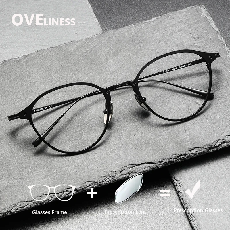 

Pure titanium Glasses Frame Men Retro Round optical Eyeglasses frames Women Vintage Prescription myopia Eyewear male Spectacles