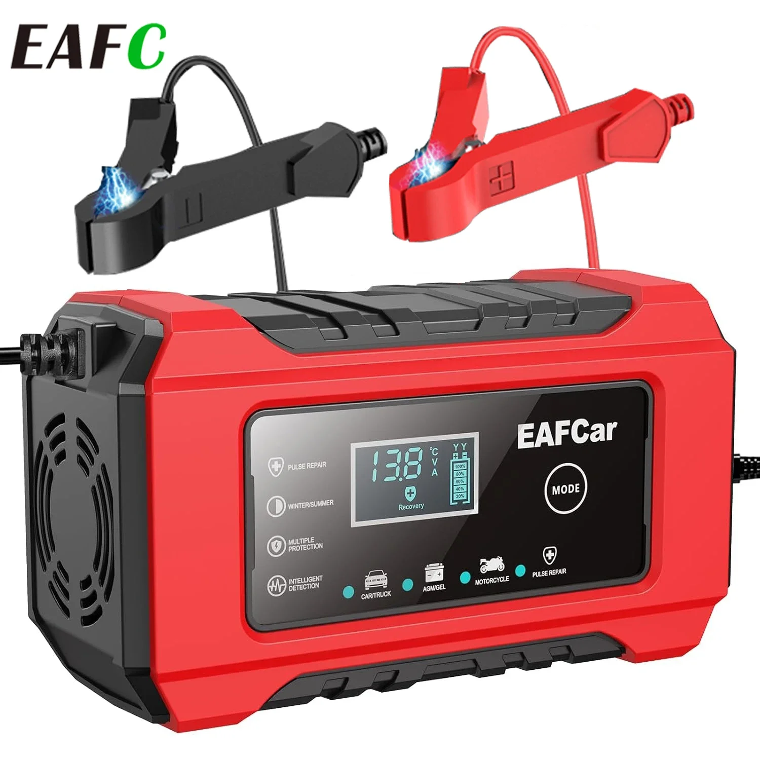 

Автомобильное зарядное устройство 12 В 6 А, зарядное устройство для грузовика, умное полностью автоматическое зарядное устройство для свинцово-кислотных аккумуляторов, зарядка