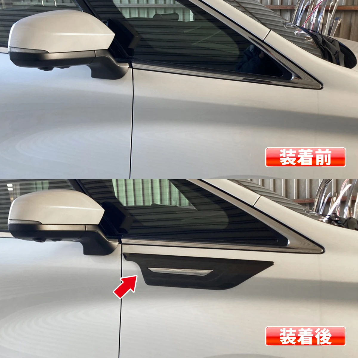 For Toyota Alphard Vellfire 40 Series 2023 Stainless Steel Sticker Car Door Shark Grils Cover Side Fender Air Vent Sticker