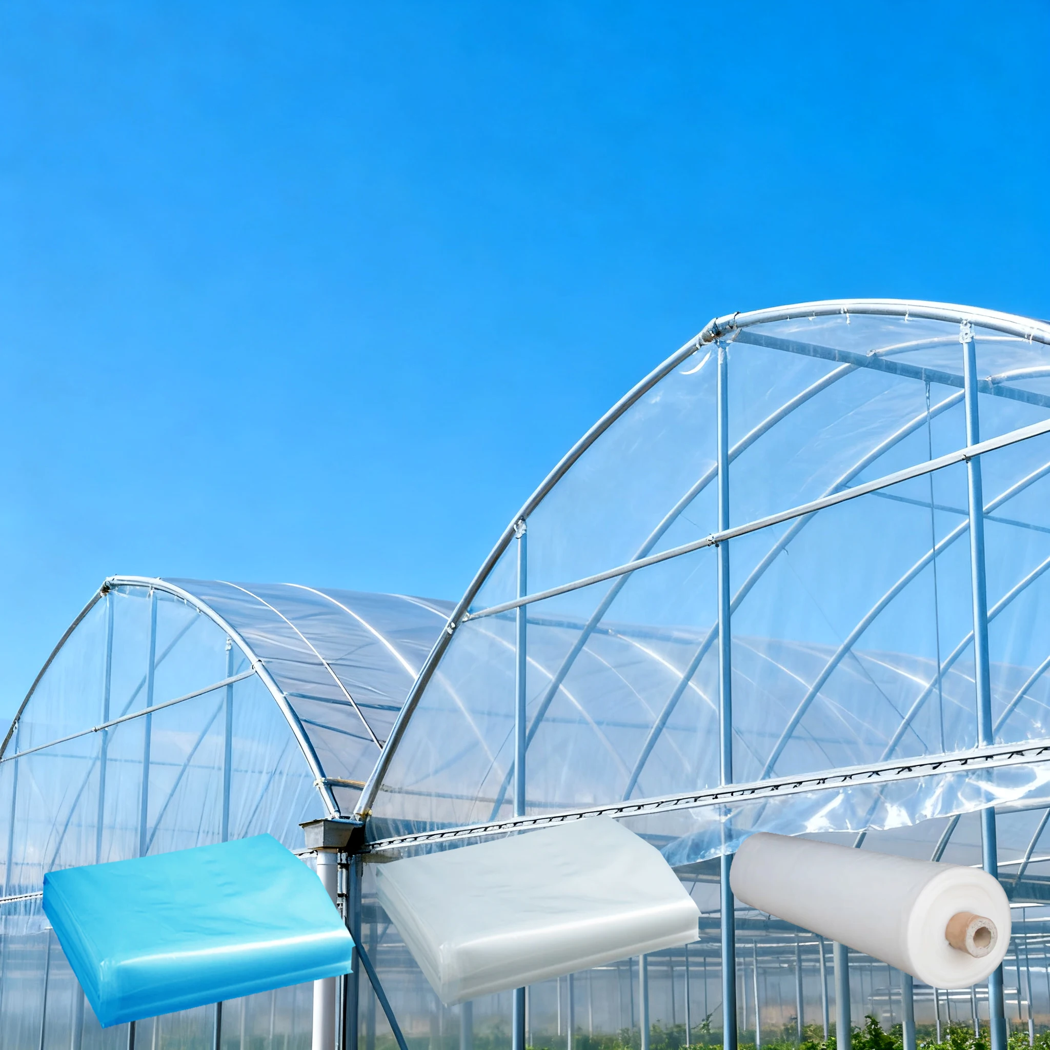200 Micron PE Greenhouse Film UV Resistant Anti-Drip Agricultural Plastic Cover for Tomato Vegetable Plant Tunnel Shed