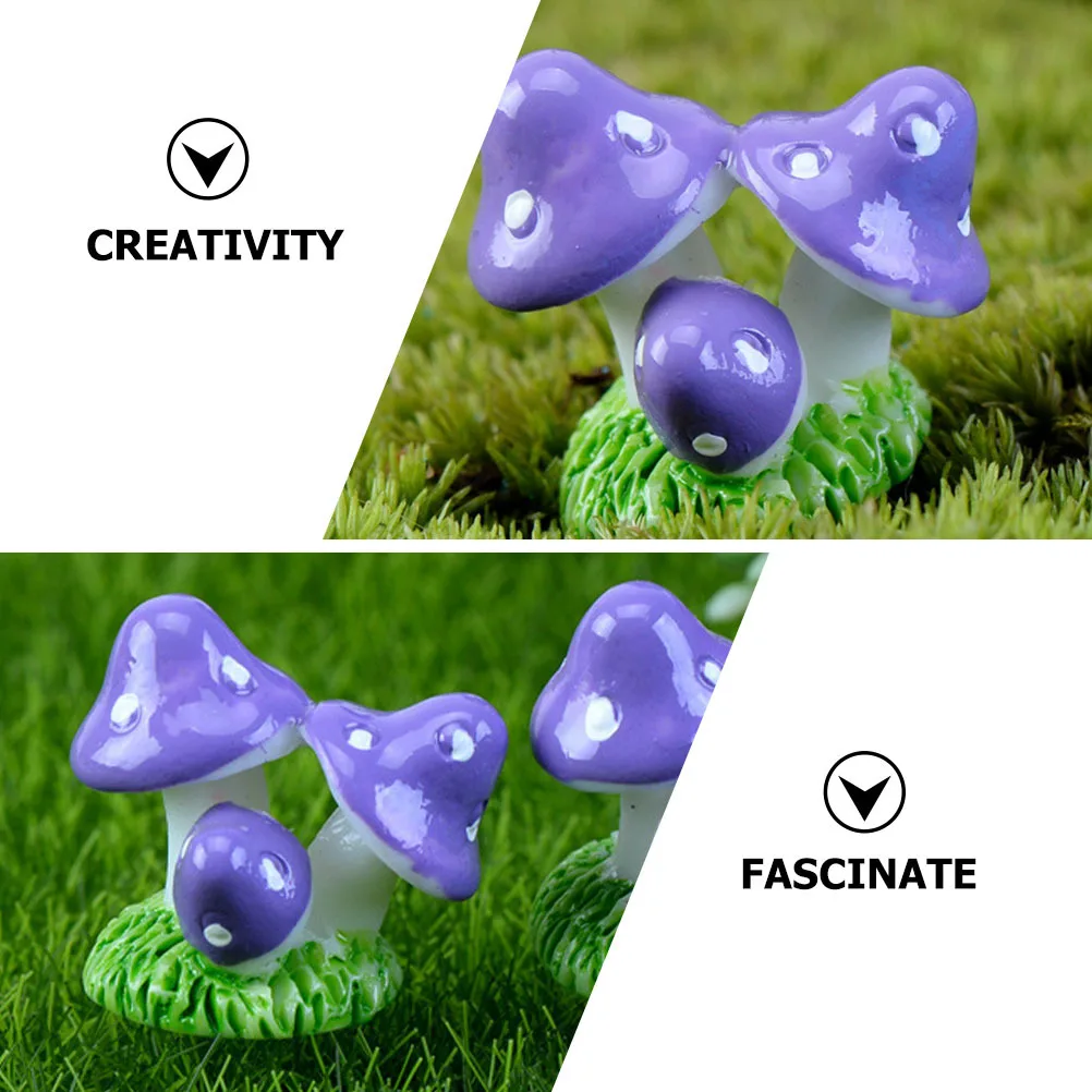 

20Pcs Miniature Mushroom Ornaments Resin Small Garden Bonsai Cute Tiny Mushrooms Desktop Decoration Home Office
