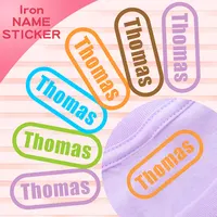 Transferencias de calor personalizadas, pegatina con nombre, ropa lavable personalizada, pegatinas para planchar, etiquetas para planchar, ropa de tela, etiquetas para traje de bebé