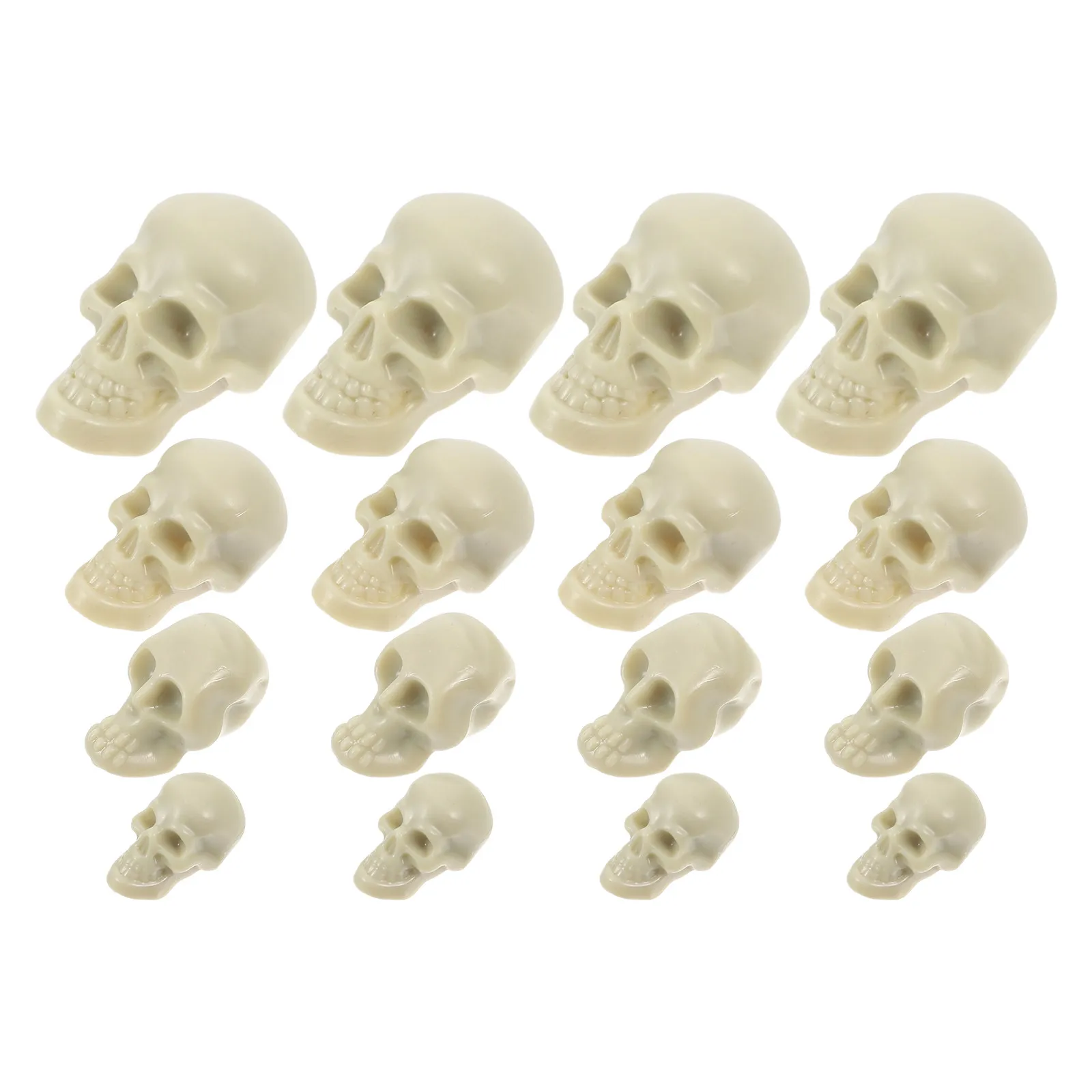 150Pcs Miniature Skull Heads Plastic Realistic Small Skull Sculpture for Halloween Decoration Party Props Realistic Bone Model