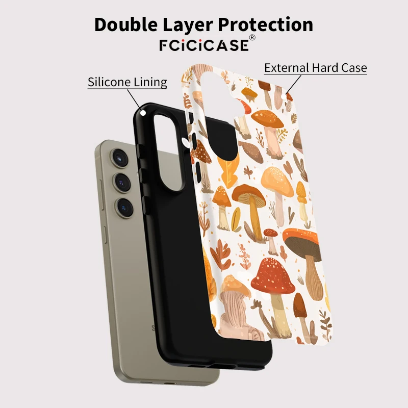 Fcicicase Custodia per telefono modello fungo per Samsung Galaxy A56 A 56 A26 Cover morbida acrilica opaca per Samsung A16 A26 A36 5G