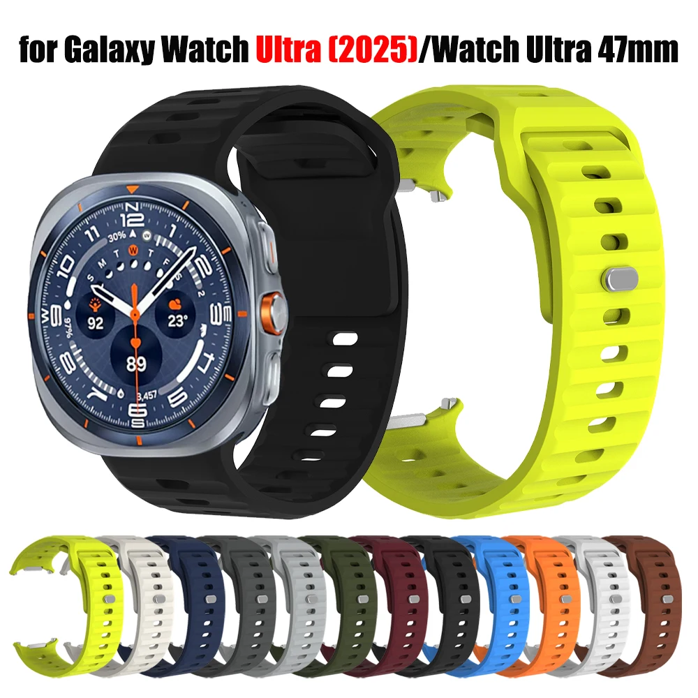 No Gaps Silicone Strap For Samsung Galaxy watch Ultra 2025 47mm Waterproof Band galaxy Watch Ultra 47mm Bracelet Sport Wristband