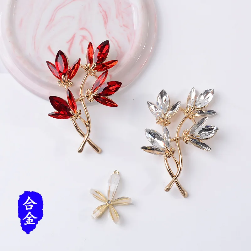 

New alloy branch flower accessories DIY clothing bag accessories necklace pendant material spot wholesale +